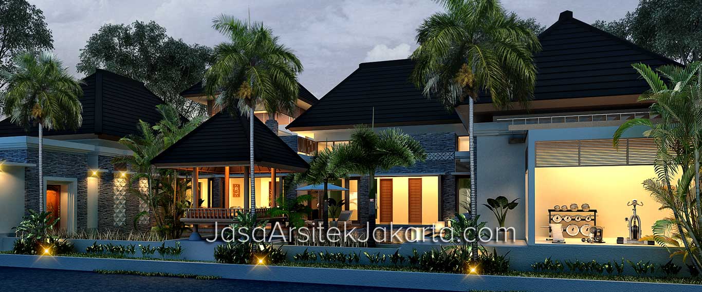 Jasa Arsitek jakarta Desain Rumah Mewah Villa Bali Modern