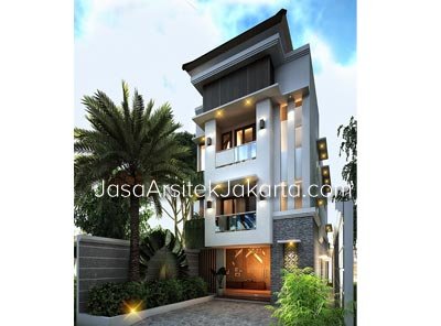 Desain Rumah Kantor 3 Lantai Luas Bangunan 400 m2 Bp Elbert Lie Jakarta