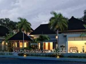 Desain Rumah Gaya Villa Bali Bp Gufron di Jakarta