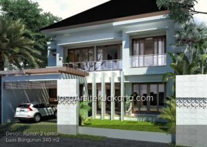 Desain Rumah 2 Lantai Luas Bangunan 340 m2 di Jakarta