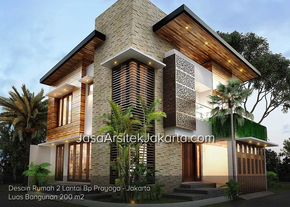 Desain Rumah 2 Lantai Luas Bangunan 200 m2 Bp Prayoga Jakarta