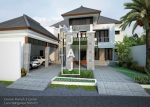 Desain Rumah 2 Lantai Luas 500m2 ibu Ani di Jakarta lebar depan 20m