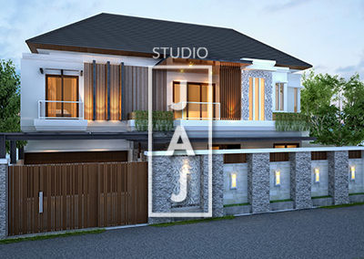 Desain Rumah 2 Lantai Luas 320m2 Bp Isra di Jakarta