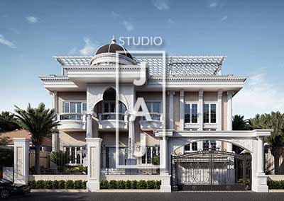 Classic Mediterranean Luxury House in Banjarmasin (Desain Rumah Mewah Mediterania Klasik luas 775m2 Ibu Reza Banjarmasin)