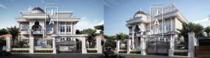 Desain Rumah Mewah Mediterania Klasik luas 775m2 Milik Ibu Reza Banjarmasin