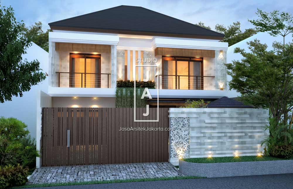 Desain Rumah 2 Lantai Luas Bangunan 374 M2 Style Bali Modern Bp