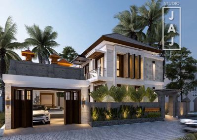 Desain Rumah Tinggal 2 Lantai 250 m2 Style Bali Modern di Badung, Bali
