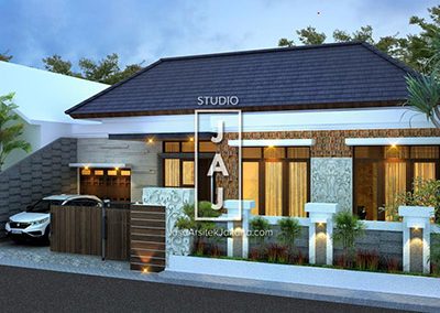 Desain Rumah 1,5 Lantai 340 M² Style Bali Modern Bp Deddy Di Depok