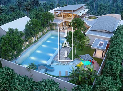 Desain Minimarket, Resto dan Area Rekreasi Keluarga diatas tanah 1500m2 di Ciamis, Jawa Barat