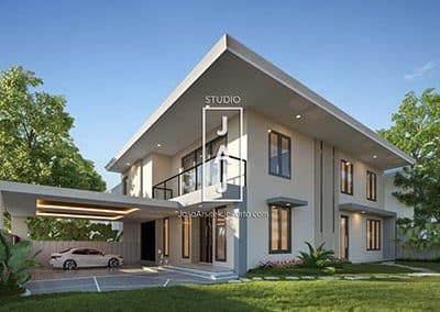 Desain Rumah 2 Lantai 400 m2 Milik Bapak Rudi di Jakarta Utara