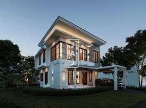 Desain Rumah 2 Lantai Bp. Eri di Citra Grand Cibubur, Bekasi