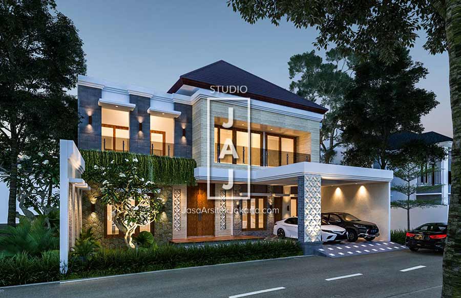Desain Rumah 2 Lantai 304 m2 Bali Modern Bapak Johan di 