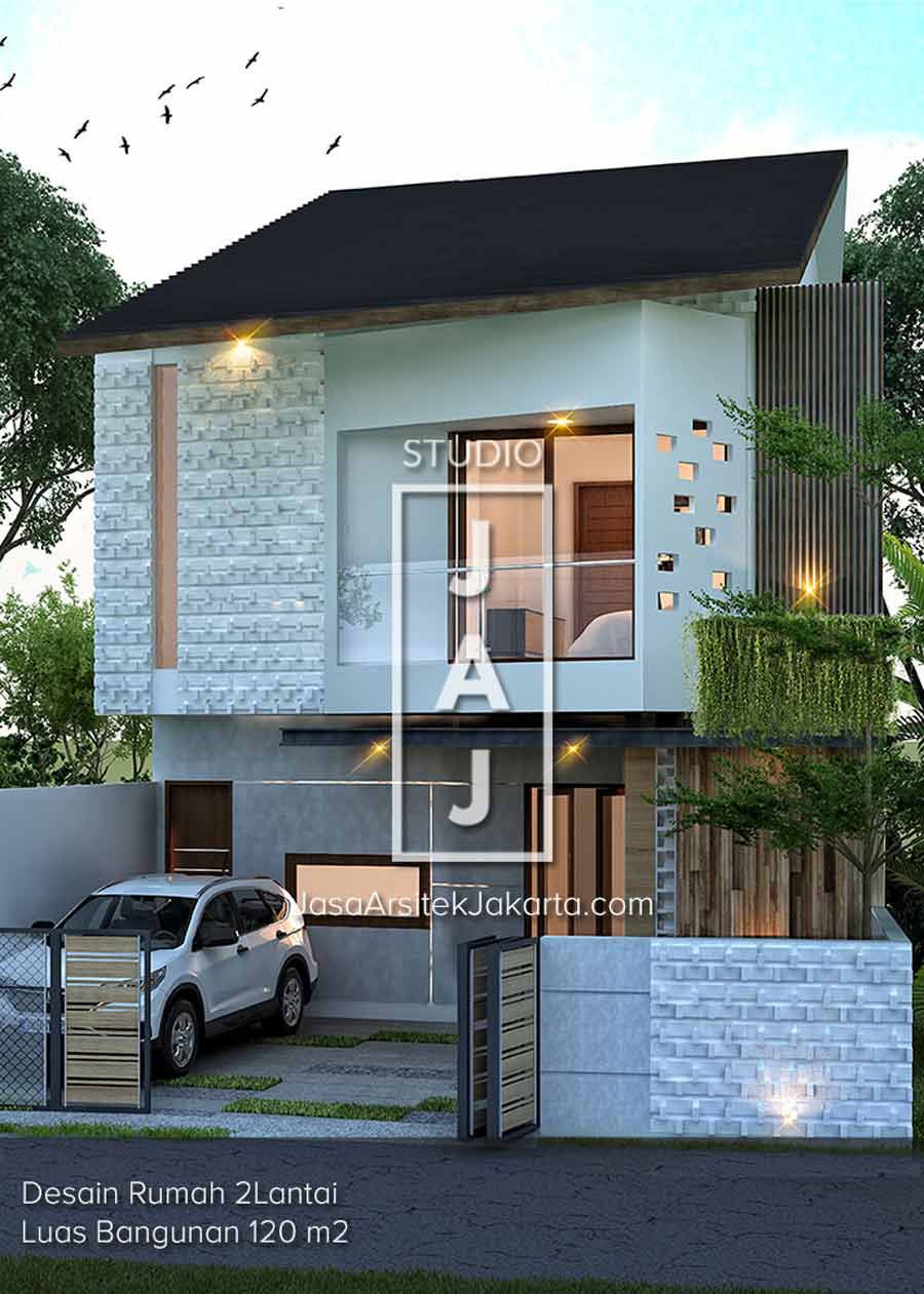 Desain Rumah 2 Lantai Luas 120m2 Ibu Nicke Di Jakarta Jasa Arsitek Jakarta
