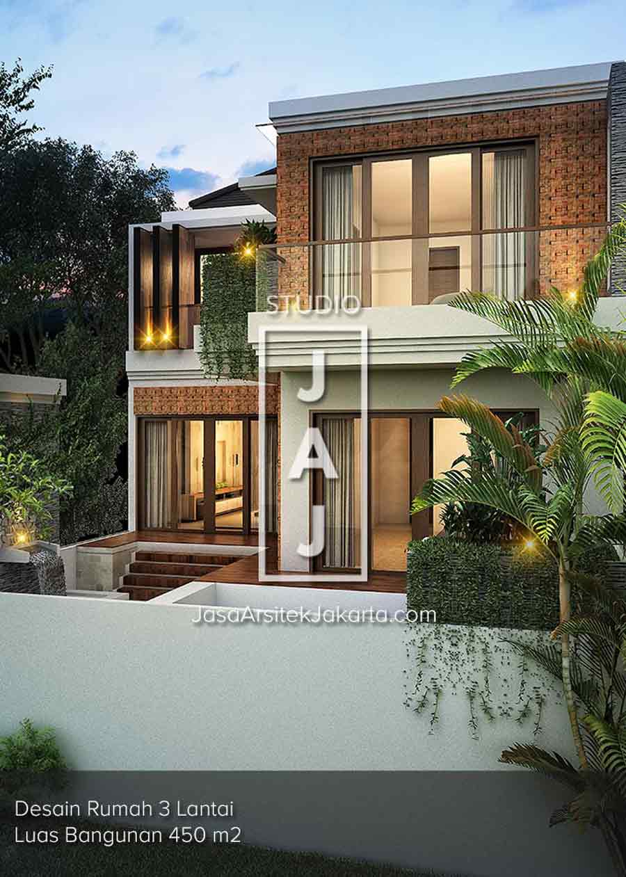 Desain Rumah 3 Lantai Luas Bangunan 450 M2 Bp Ari Di Jakarta