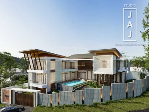 Desain Fasad Rumah dan Interior Villa Modern Tropis