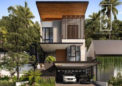 Desain Rumah Tinggal 4 Lantai Compact dan Modern