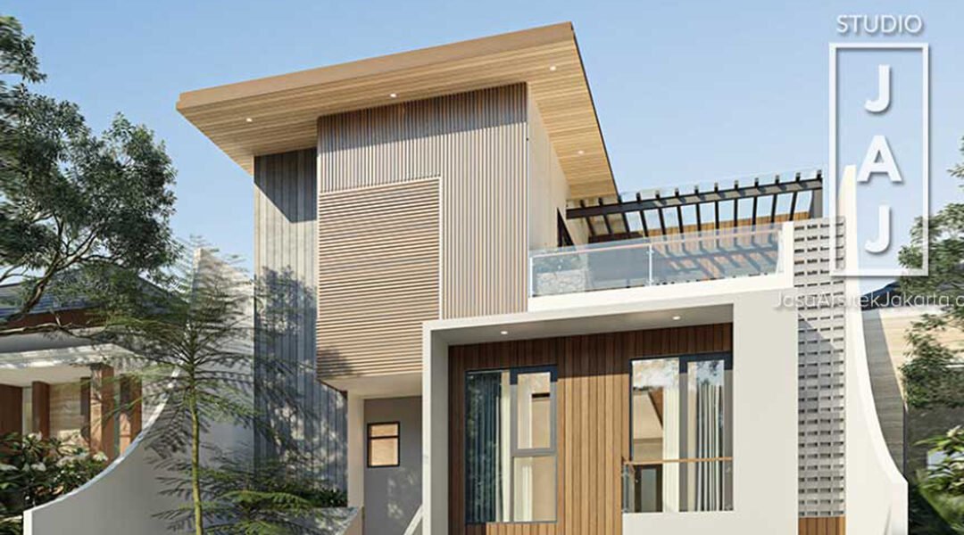 Desain Rumah dan Kost Tropical Modern 3 lantai yang simple dan elegan