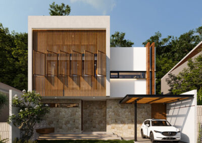 Desain Rumah Tinggal Tropis 2.5 Lantai di Malang