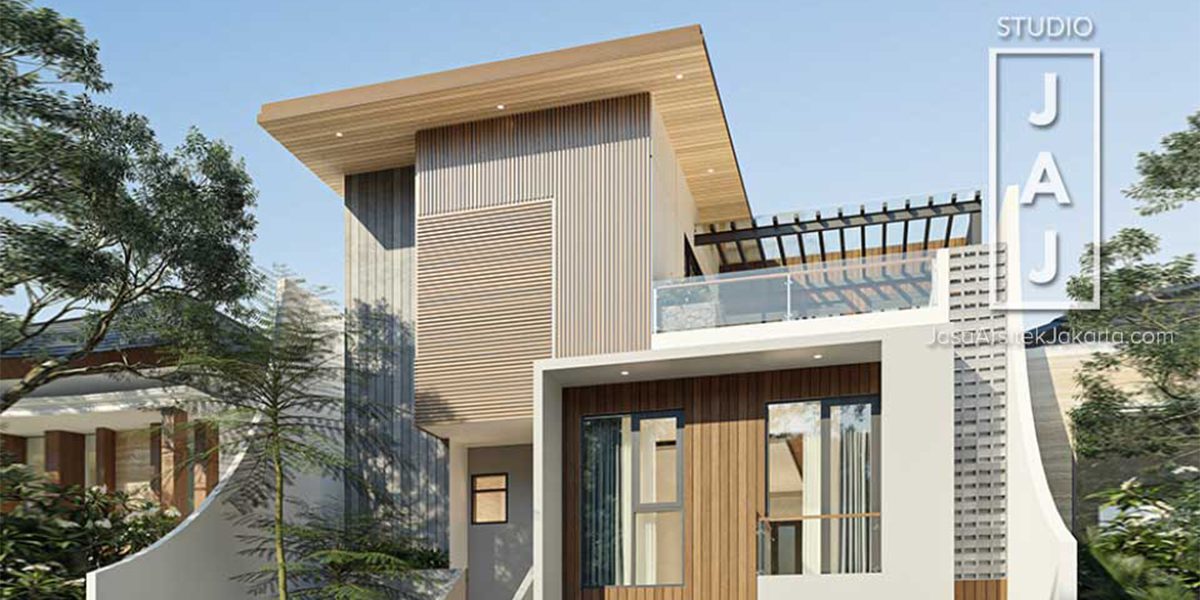 Desain Rumah dan Kost Tropical Modern 3 lantai yang simple dan elegan 1